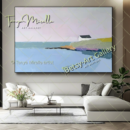 Minimalst Seascape Abstract Painting - Modern Wall Art