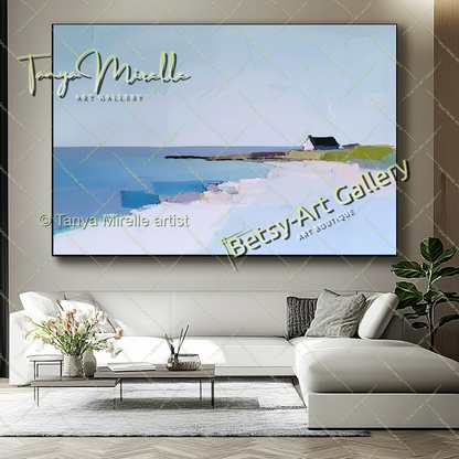 Minimalst Seascape Abstract Painting - Modern Wall Art