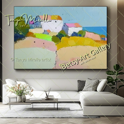 Minimalist Landscape Artwork – Impasto Abstract Painting
