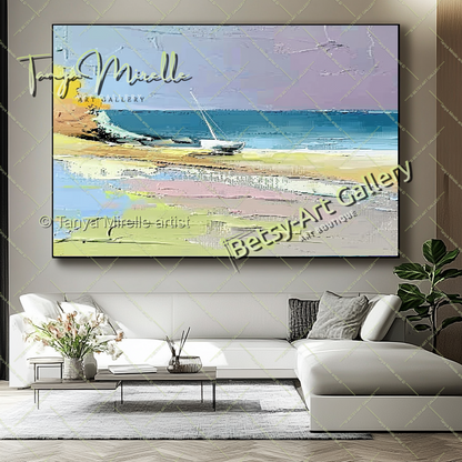 Seashore Painting – Large Textured Artwork for Contemporary Spaces