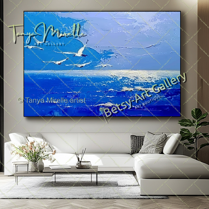 Blue Ocean Painting – Extra Large Abstract Wall Art
