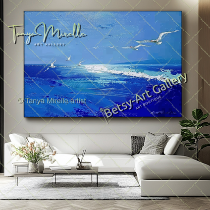 Blue Ocean Painting – Extra Large Abstract Wall Art