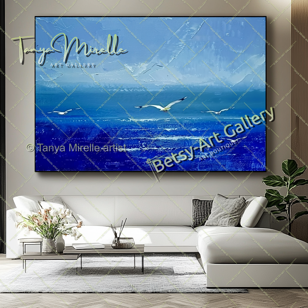 Blue Ocean Painting – Extra Large Abstract Wall Art