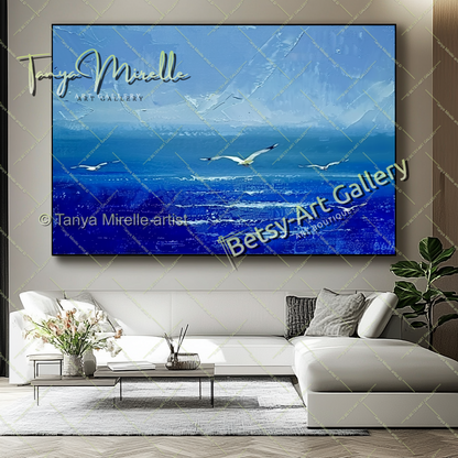 Blue Ocean Painting – Extra Large Abstract Wall Art