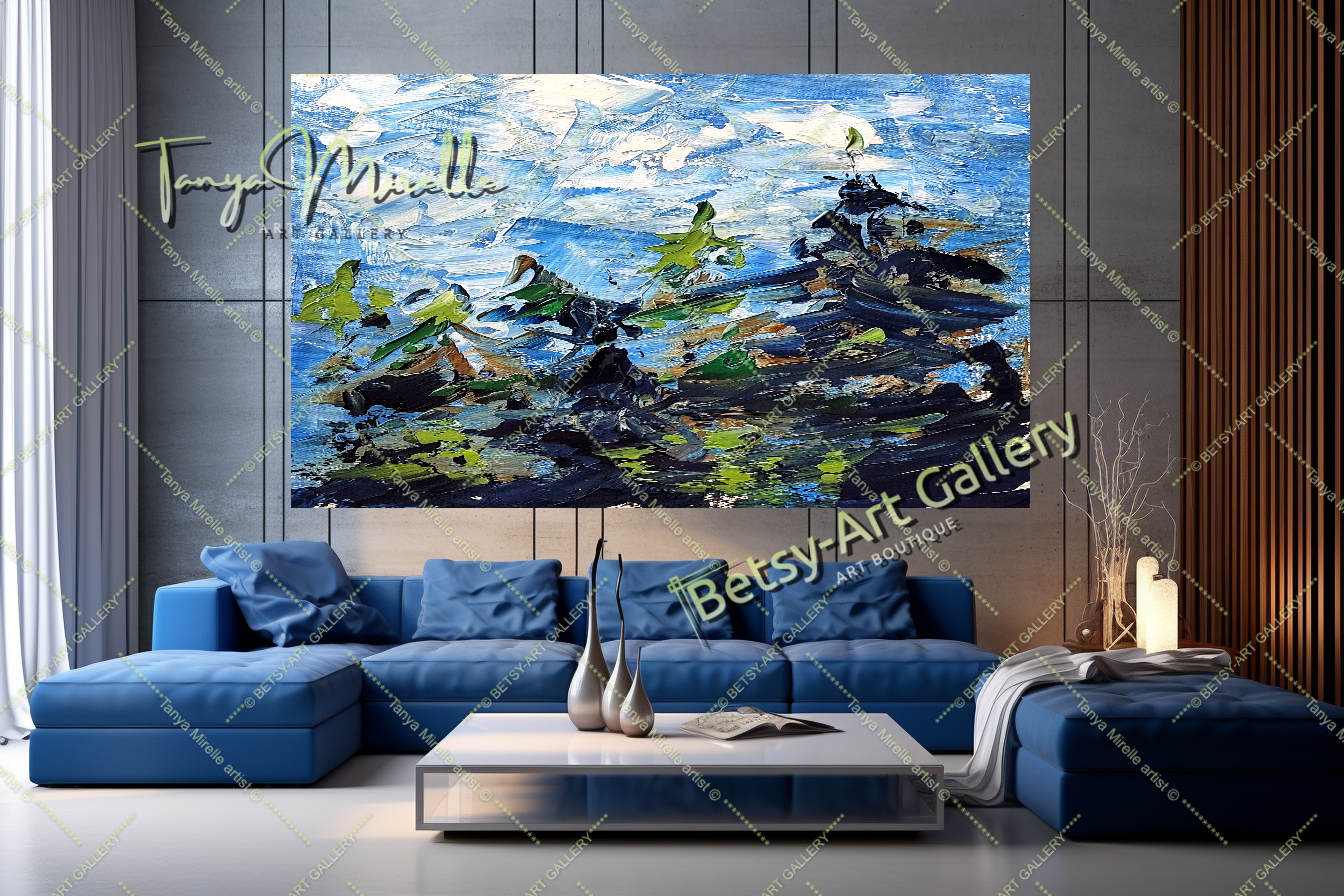 {{ product.title }} canvas artwork by Tanya Mirelle – modern wall decor – original artwork for home, living room, office, or gallery