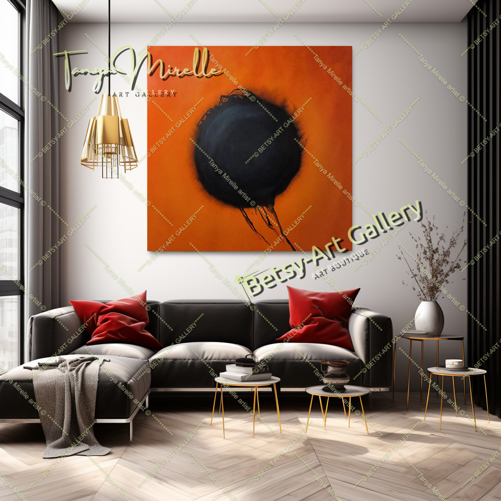 ''Any Fire Flower'' Abstract Art by Otto Piene, Modern Oil Painting on Canvas