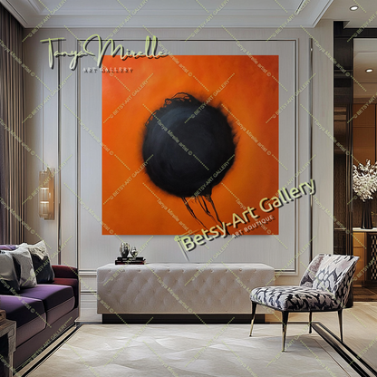 ''Any Fire Flower'' Abstract Art by Otto Piene, Modern Oil Painting on Canvas