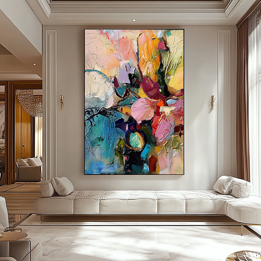 EXTRA LARGE Peinture à l’huile d’empâtement sur toile / Pas de cadre