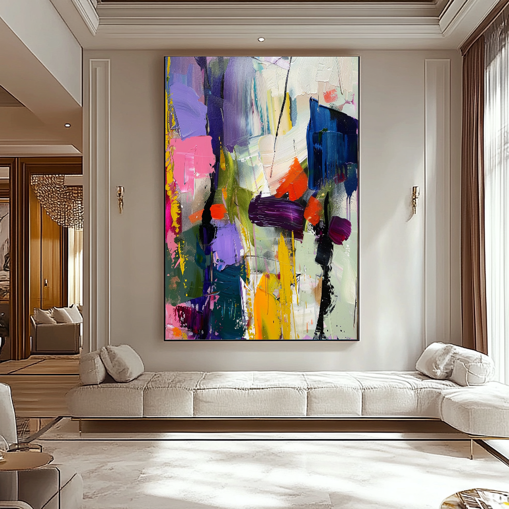 EXTRA LARGE Peinture à l’huile d’empâtement sur toile / Pas de cadre