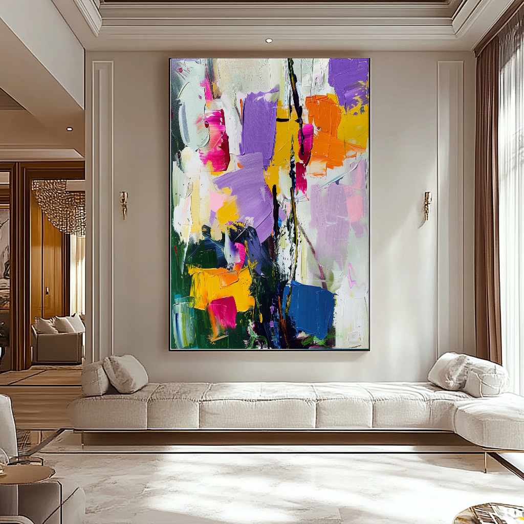 EXTRA LARGE Peinture à l’huile d’empâtement sur toile / Pas de cadre