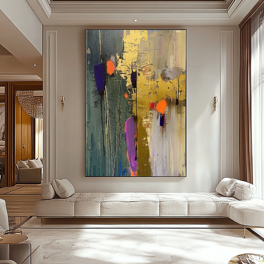 Terra Colors Abstract Impasto Oil Painting on Canvas - Modern Colorful Wall Art – Large – Oil on Canvas – {{ product.title }} canvas artwork by Tanya Mirelle – modern wall decor – original artwork for home, living room, office, or gallery – original artwork by BETSY-ART GALLERY