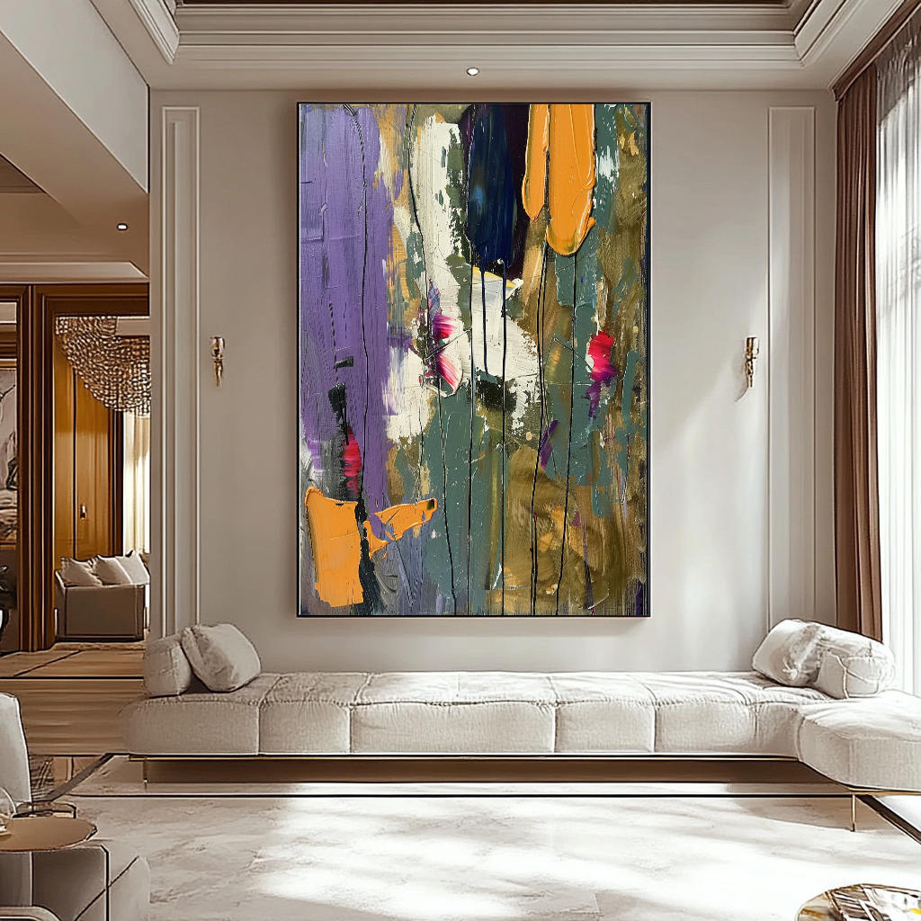 EXTRA LARGE Peinture à l’huile d’empâtement sur toile / Pas de cadre