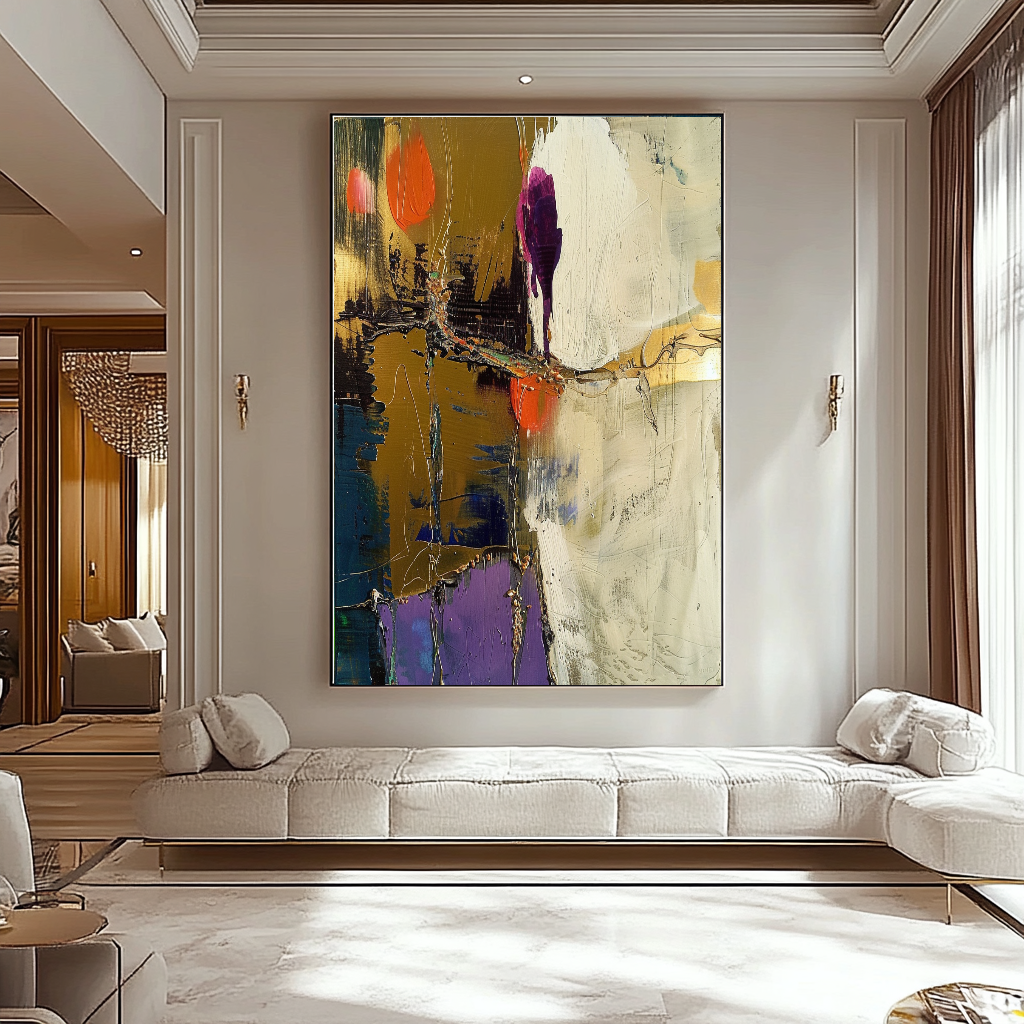 Terra Colors Abstract Impasto Oil Painting on Canvas - Modern Colorful Wall Art – Large – Oil on Canvas – {{ product.title }} canvas artwork by Tanya Mirelle – modern wall decor – original artwork for home, living room, office, or gallery – original artwork by BETSY-ART GALLERY