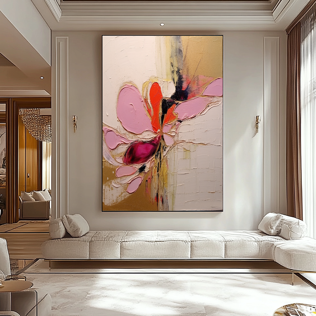 Tranquile Pastel Abstract Art - Modern Impasto Oil Painting on Canvas for Living Room, Office, Hotel