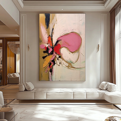 Tranquile Pastel Abstract Art - Modern Impasto Oil Painting on Canvas for Living Room, Office, Hotel