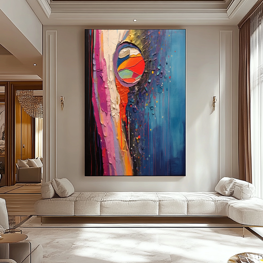 EXTRA LARGE Peinture à l’huile d’empâtement sur toile / Pas de cadre