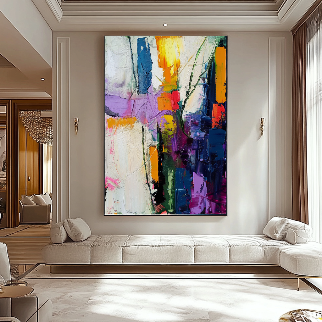 EXTRA LARGE Peinture à l’huile d’empâtement sur toile / Pas de cadre