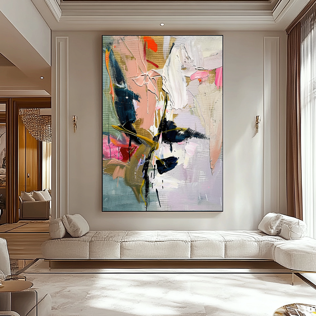 EXTRA LARGE Peinture à l’huile d’empâtement sur toile / Pas de cadre