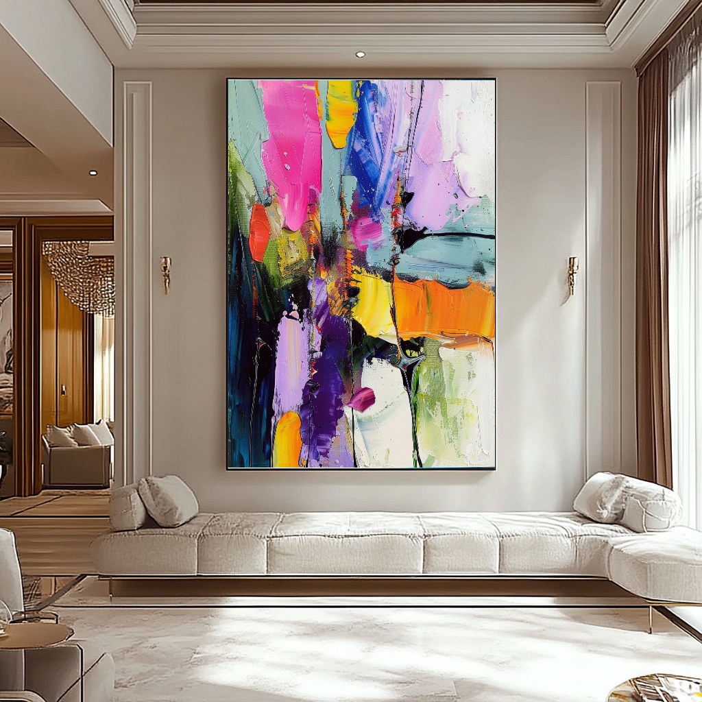 EXTRA LARGE Peinture à l’huile d’empâtement sur toile / Pas de cadre