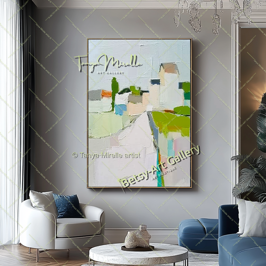 Minimalist Landscape Artwork – Impasto Abstract Painting