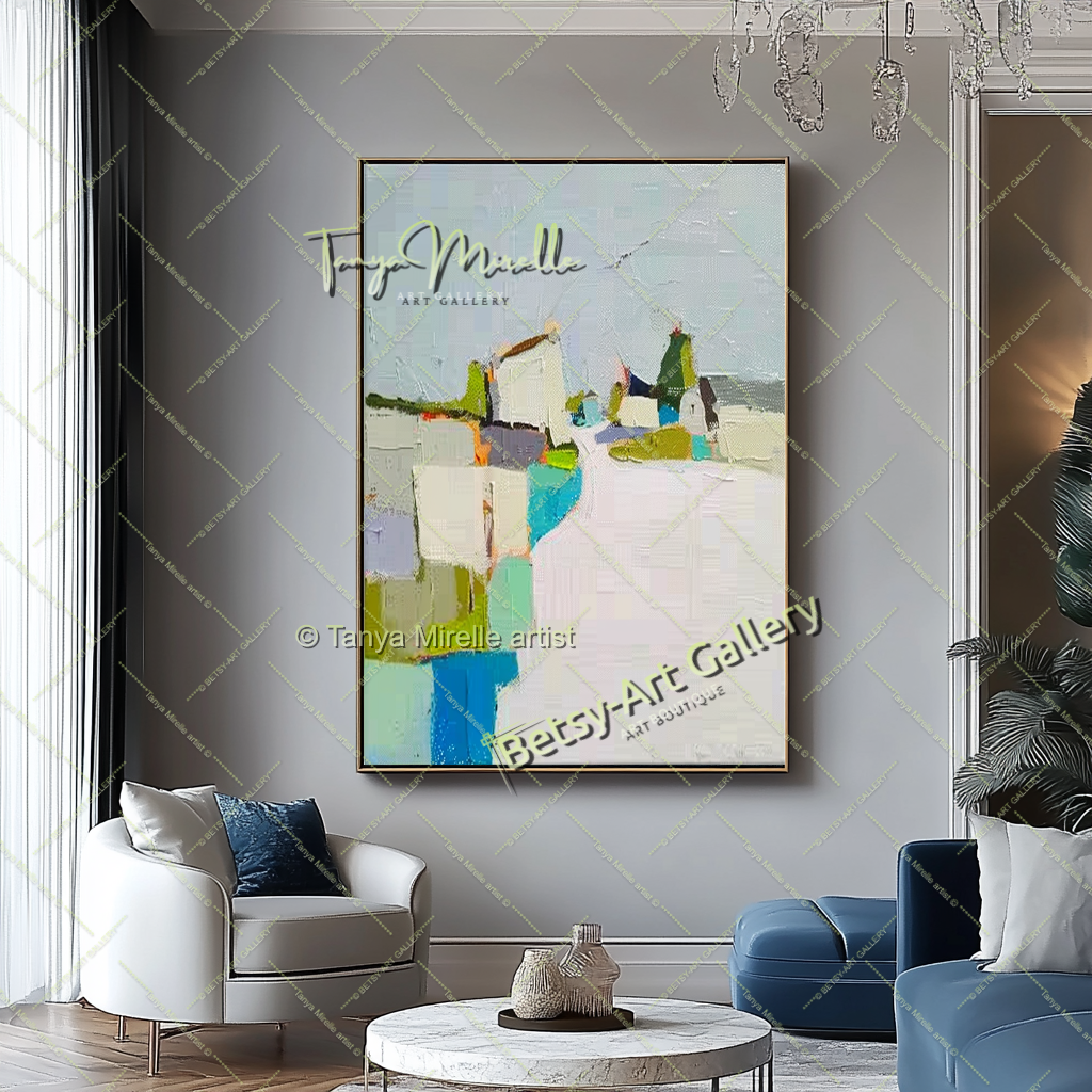 Minimalist Landscape Artwork – Impasto Abstract Painting