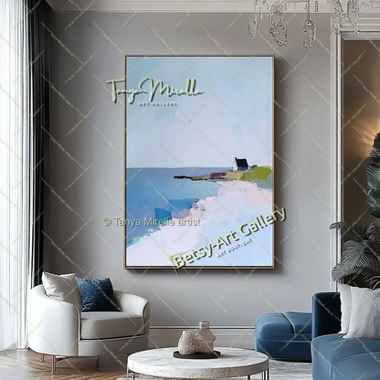 Minimalst Seascape Abstract Painting - Modern Wall Art