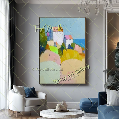 Minimalist Landscape Artwork – Impasto Abstract Painting