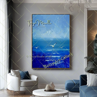 Blue Ocean Painting – Extra Large Abstract Wall Art