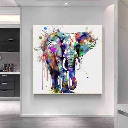 Colorful Abstract Elephant - Stretched Printed Canvas - Modern Wall Art Print {{ shop_name }}Prints Abstract Elephant animal painting animal pictures canvas print canvas wall art colorful wall art Elephant Art elephant painting elephant pop art giclée prints graffiti art print graffiti canvas graffiti canvas art graffiti elephant art graffiti elephant print large canvas print modern art print print on canvas ready to hang canvas stretched canvas art wall art prints