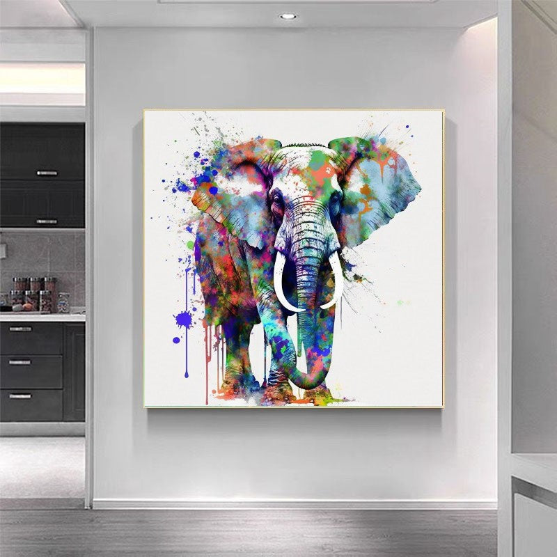 Colorful Abstract Elephant - Stretched Printed Canvas - Modern Wall Art Print {{ shop_name }}Prints Abstract Elephant animal painting animal pictures canvas print canvas wall art colorful wall art Elephant Art elephant painting elephant pop art giclée prints graffiti art print graffiti canvas graffiti canvas art graffiti elephant art graffiti elephant print large canvas print modern art print print on canvas ready to hang canvas stretched canvas art wall art prints