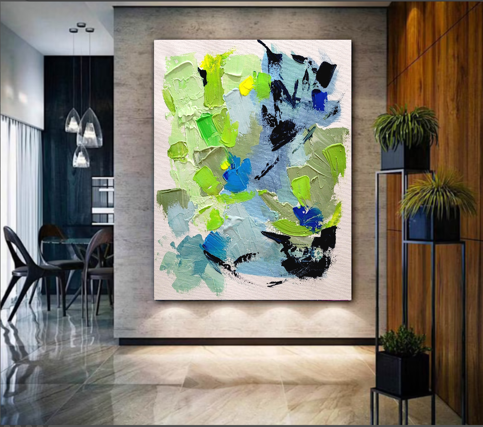 Large Abstract Paintings for living room, Impasto Oil Painting on Canvas, Colorful Modern Wall Art, Unique Painting