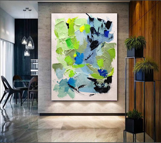 Large Abstract Paintings for living room, Impasto Oil Painting on Canvas, Colorful Modern Wall Art, Unique Painting