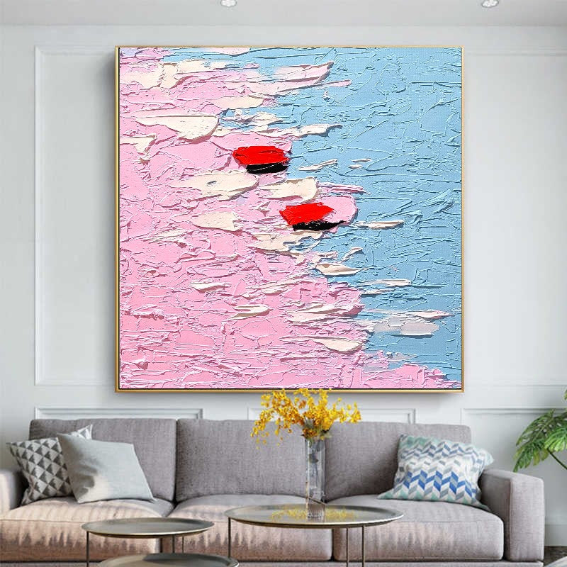 Pastel Breeze - Abstract Floral Impasto Painting on C anvas, Modern Wall Art Decor for Home, Office