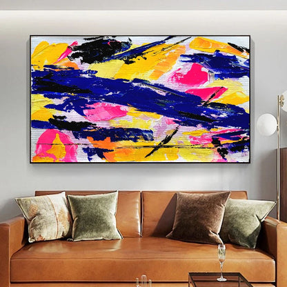 Electric Fusion - Large Abstract Paintings for living room, Impasto Oil Painting on Canvas, Colorful Modern Wall Art, Unique Painting