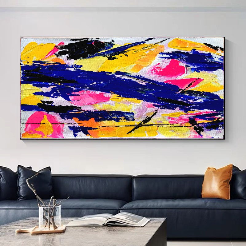 Electric Fusion - Large Abstract Paintings for living room, Impasto Oil Painting on Canvas, Colorful Modern Wall Art, Unique Painting