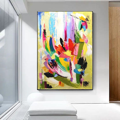 Vibrant Abstract Impasto Oil Painting on Canvas - Modern Textured Artwork - Original Handmade for Living room