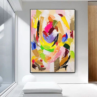 LARGE Modern Colorful Abstract Art, Impasto Oil Painting on Canvas, Handmade Art, Original Artwork