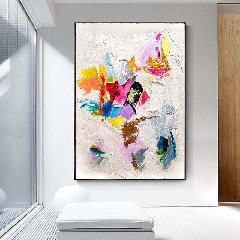 Abstract Paintings for living room, Impasto Oil Painting on Canvas, Modern Wall Art, Textured Unique Painting