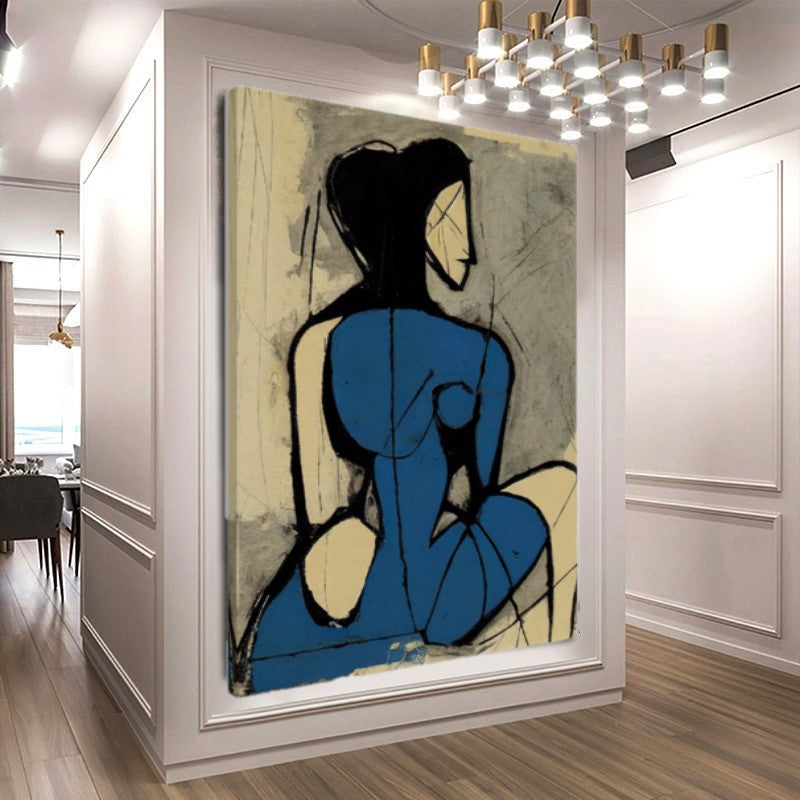 Large Stretched Printed Canvas / Woman in Blue Painting by Picasso / Modern Wall Art Print – Large – Oil on Canvas – {{ product.title }} canvas artwork by Tanya Mirelle – modern wall decor – original artwork for home, living room, office, or gallery – original artwork by BETSY-ART GALLERY