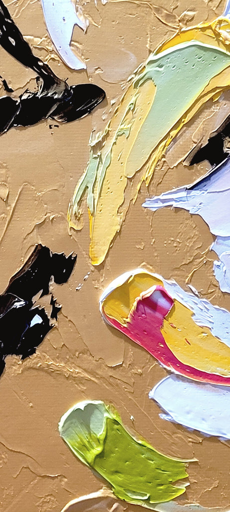 Modern Gold Abstract Art, Impasto Oil Painting on Canvas – Large – Oil on Canvas – {{ product.title }} canvas artwork by Tanya Mirelle – modern wall decor – original artwork for home, living room, office, or gallery – original artwork by BETSY-ART GALLERY