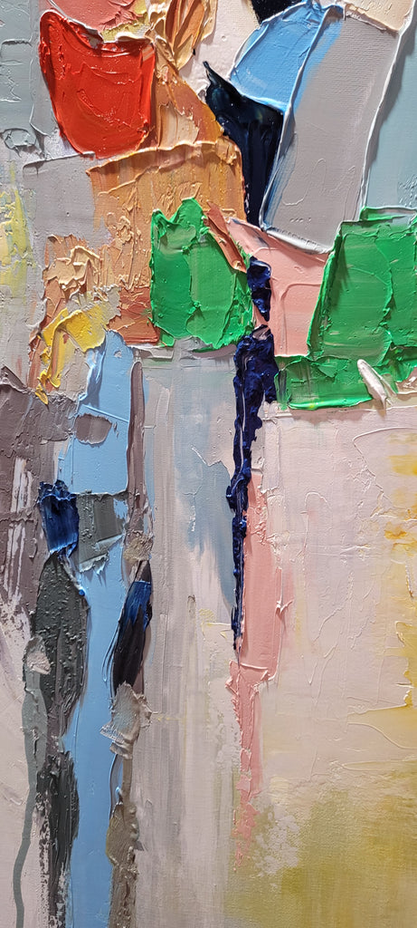 Large Abstract Colorful Impasto Oil Painting on Canvas # 220 – Large – Oil on Canvas – {{ product.title }} canvas artwork by Tanya Mirelle – modern wall decor – original artwork for home, living room, office, or gallery – original artwork by BETSY-ART GALLERY