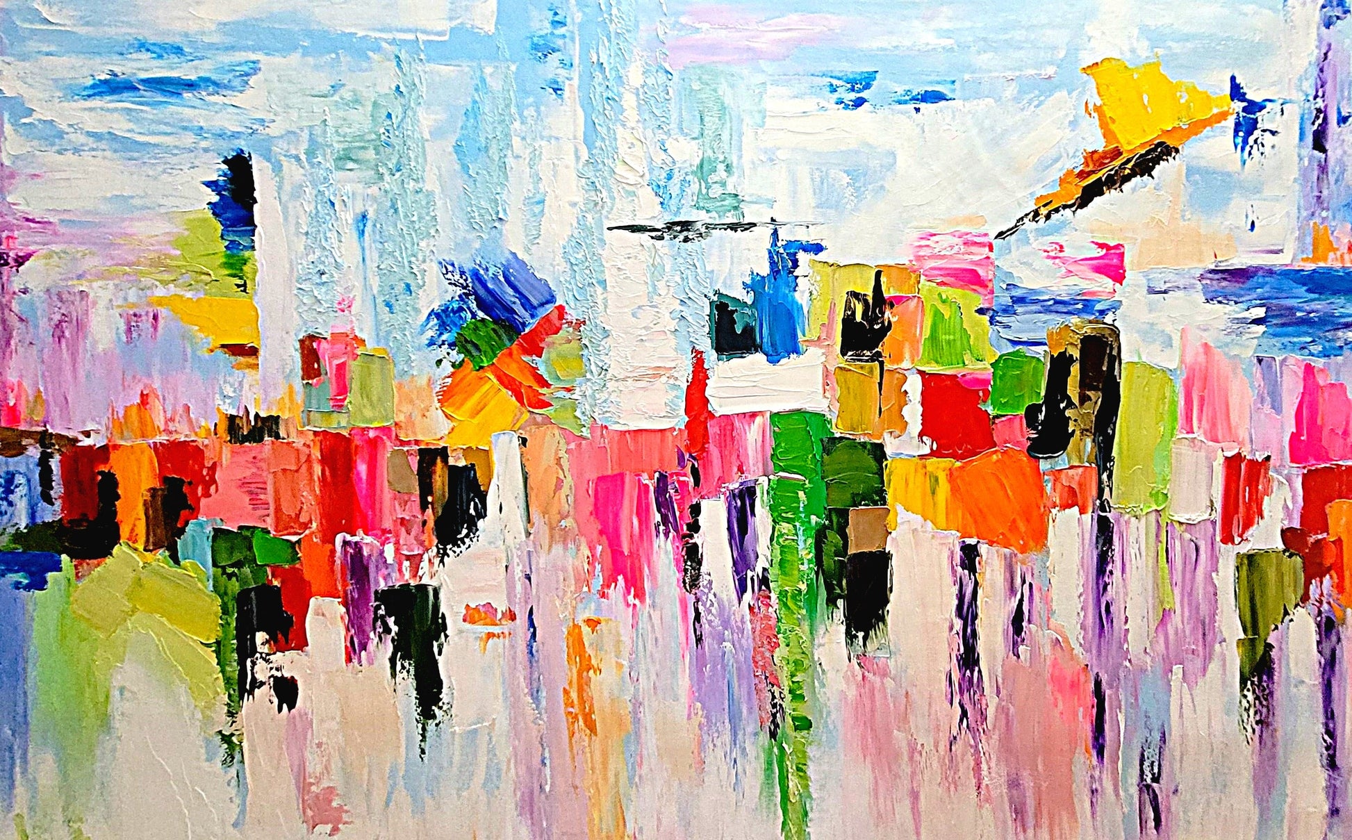 Large Abstract Paintings for living room, Impasto Oil Painting on Canvas, Modern Wall Art, Unique Painting