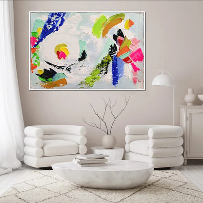 Large Abstract Paintings for living room, Impasto Oil Painting on Canvas, Colorful Modern Wall Art, Unique Painting