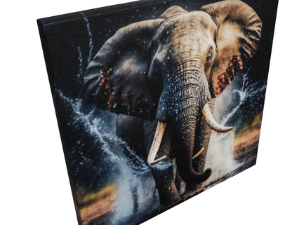 Elephant in water, Stretched Printed Canvas, Unique Wall Art Print {{ shop_name }}Prints animal pictures Animal Print Bright Home Decor canvas print canvas wall art colorful wall art Elephant Art elephant painting elephant photo art elephant pop art giclée prints Gift for Animal Lovers large canvas print Modern Art modern art print print on canvas ready to hang canvas stretched canvas art Vibrant Wall Art wall art prints Wildlife Decor