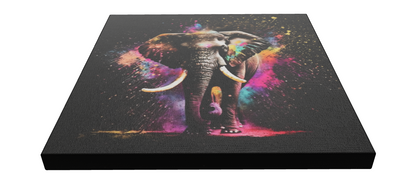 Vivod Colorful Elephant - Stretched Printed Canvas - Unique Wall Art Print