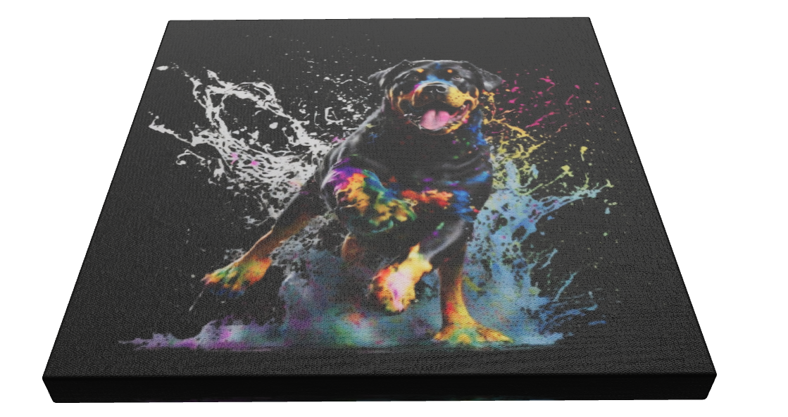 Stretched Printed Canvas / Running Dog Rottweiler / Unique Wall Art Print {{ shop_name }}Prints animal painting animal pictures canvas print canvas wall art colorful wall art dog painting dog print giclée prints graffiti art print graffiti canvas graffiti canvas art graffiti dog print large canvas print large wall art modern art print pop art print print on canvas ready to hang canvas street art on canvas stretched canvas art wall art prints