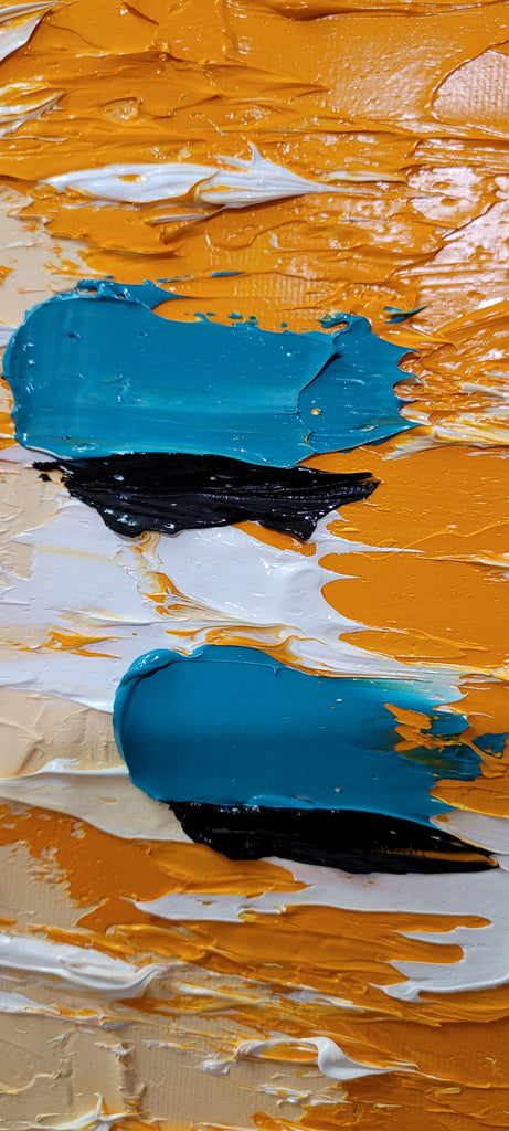 Minimalist Orange Abstract Impasto Oil Painting on Canvas – Large – Oil on Canvas – {{ product.title }} canvas artwork by Tanya Mirelle – modern wall decor – original artwork for home, living room, office, or gallery – original artwork by BETSY-ART GALLERY