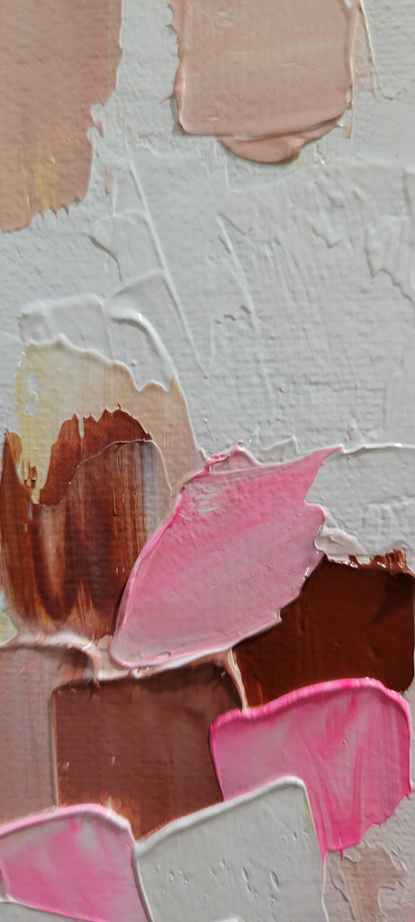 Blooming Harmony Minimalist Floral Abstract Impasto Painting on Canvas – Large – Oil on Canvas – {{ product.title }} canvas artwork by Tanya Mirelle – modern wall decor – original artwork for home, living room, office, or gallery – original artwork by BETSY-ART GALLERY