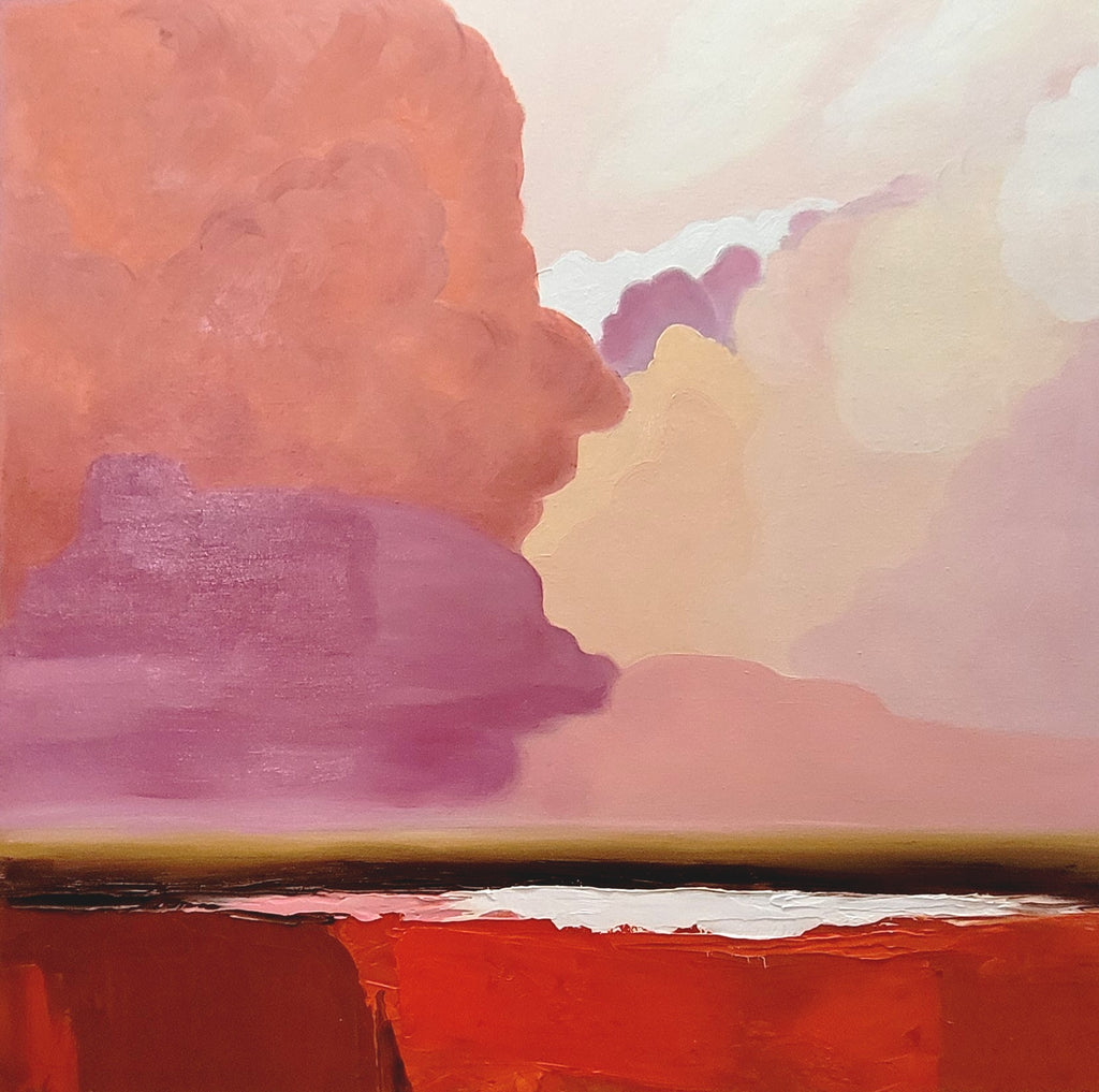 LARGE Modern Abstract Impasto Oil Painting on Canvas, Pink Landscape Art for Living room – Large – Oil on Canvas – {{ product.title }} canvas artwork by Tanya Mirelle – modern wall decor – original artwork for home, living room, office, or gallery – original artwork by BETSY-ART GALLERY