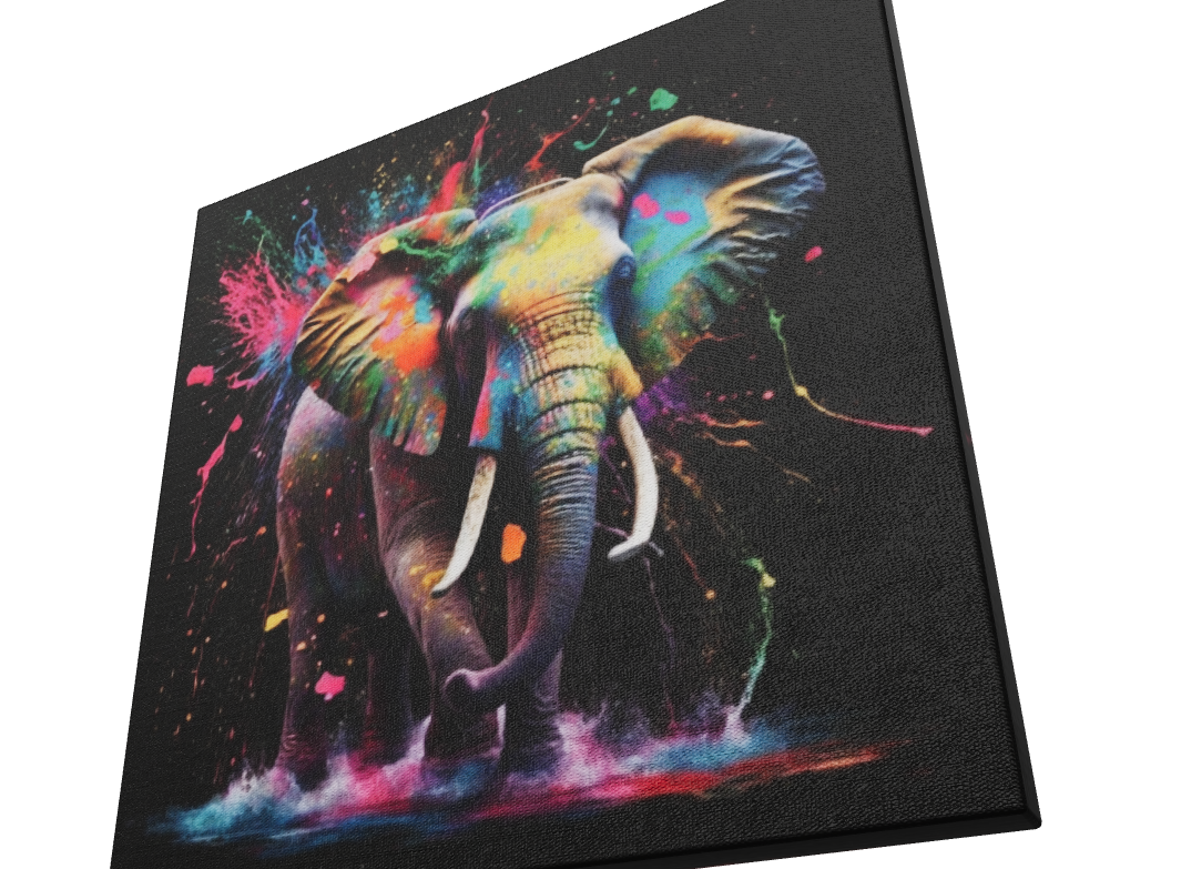 Colorful Elephant - Stretched Printed Canvas - Unique Wall Art Print {{ shop_name }}Prints Abstract Elephant animal painting animal pictures canvas print canvas wall art colorful wall art Elephant Art elephant painting elephant pop art giclée prints graffiti art print graffiti canvas graffiti canvas art graffiti elephant art graffiti elephant print large canvas print modern art print pop art print print on canvas ready to hang canvas street art on canvas stretched canvas art wall art prints